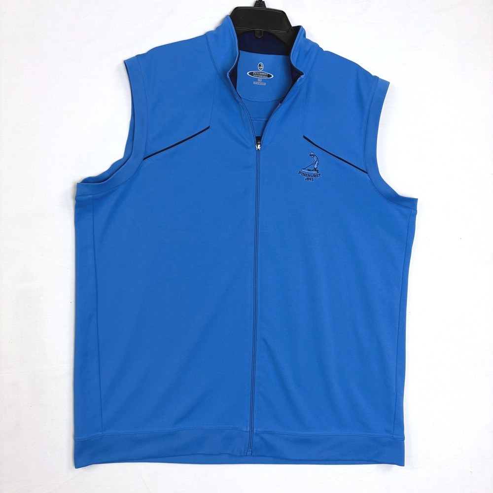 Putterboy Performance Pinehurst 1895 Golf Vest Mens XL Blue Full Zip Lightweight